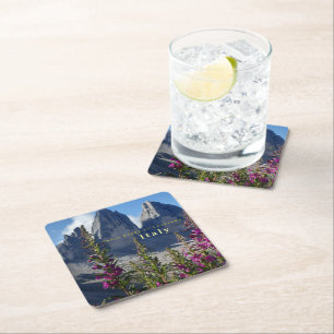 Italien Lavaredo Wildblommors tre toppar Underlägg Papper Kvadrat