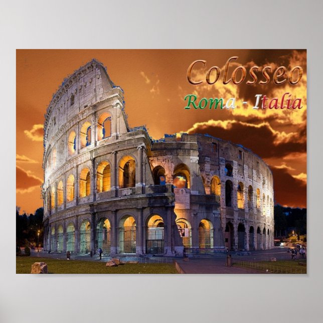Italien - Lazio - Roma - Colosseo - Poster (Framsidan)