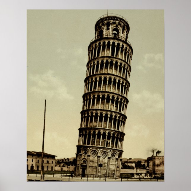 Italien Leende Torn Pisa Poster (Framsidan)