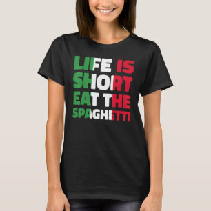 Italien Life är Kort Eat den italienska Flagga Spa T Shirt