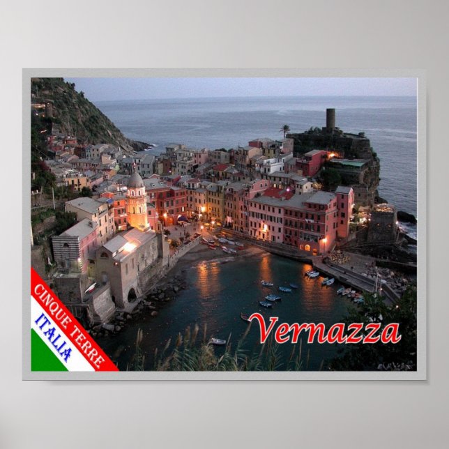 Italien - Ligurien - Cinque Terre - Vernazza - Poster (Framsidan)