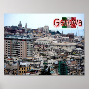Italien - Ligurien - Genova - Harbour - Poster
