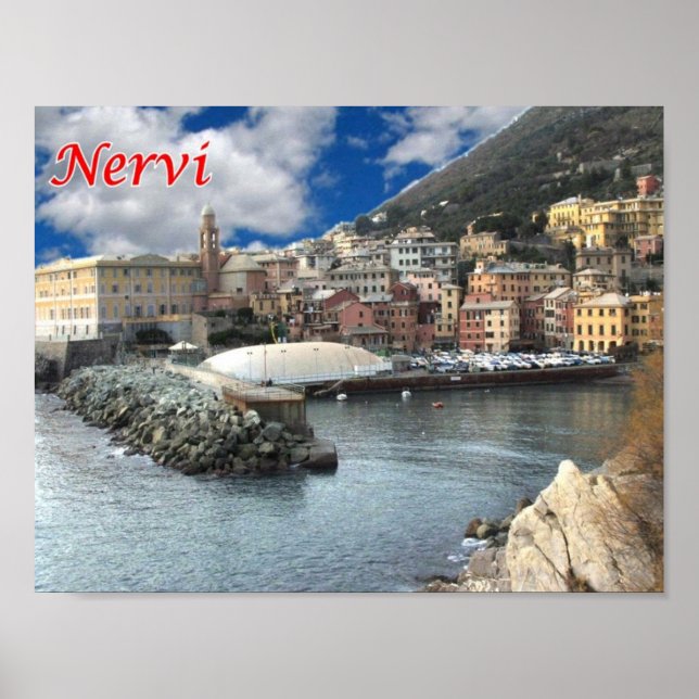 Italien - Ligurien - Nervi - Marina - Poster (Framsidan)