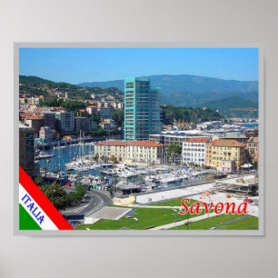 Italien - Ligurien - Savona - Harbour - Poster