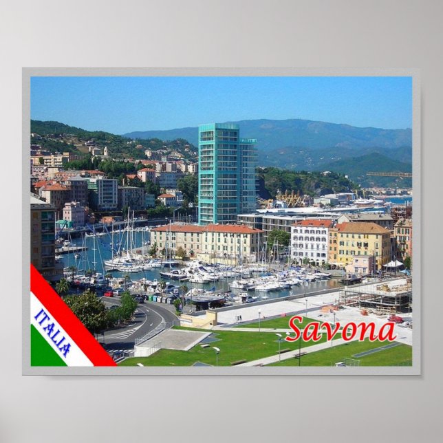 Italien - Ligurien - Savona - Harbour - Poster (Framsidan)