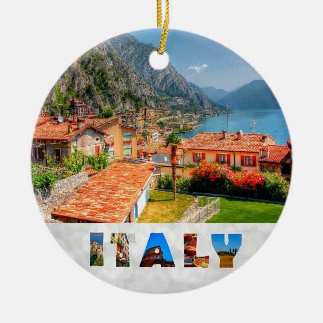 Italien Limone Sur Garda-jul Julgransprydnad Keramik (Framsidan)