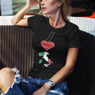 Italien Lodrät I Kärlek Italienska Flagga Kvinnors T Shirt