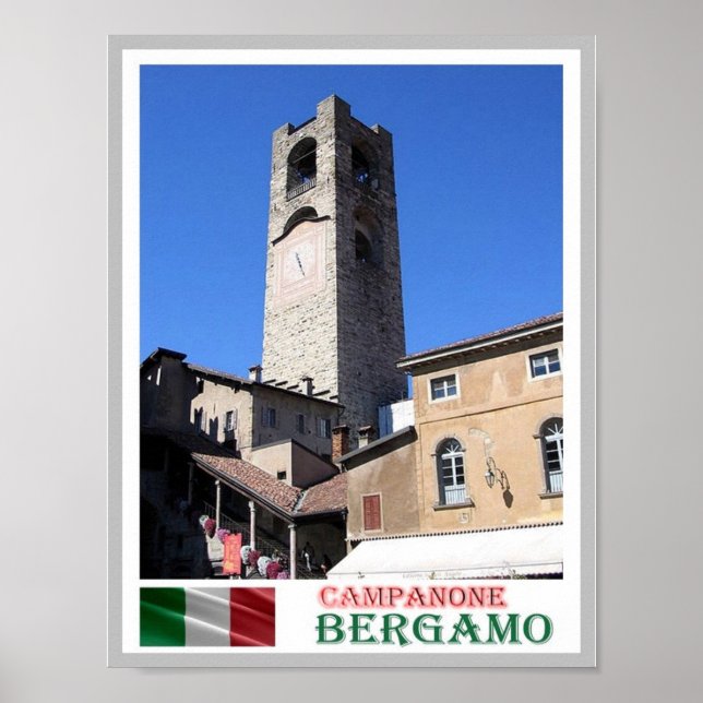 Italien - Lombardiet - Bergamo - Campanone - Poster (Framsidan)