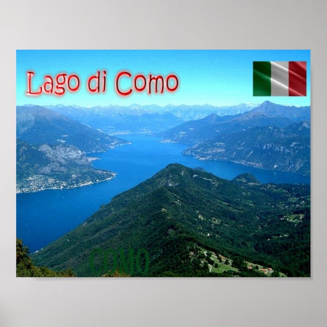Italien - Lombardiet - Como - Sjö Como View - Poster (Framsidan)