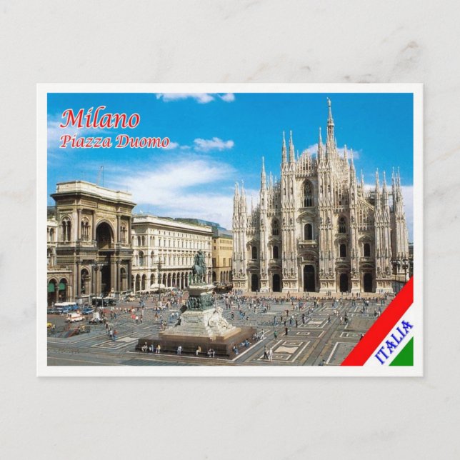 Italien - Lombardiet - Milano - Duomo Square - Vykort (Framsida)
