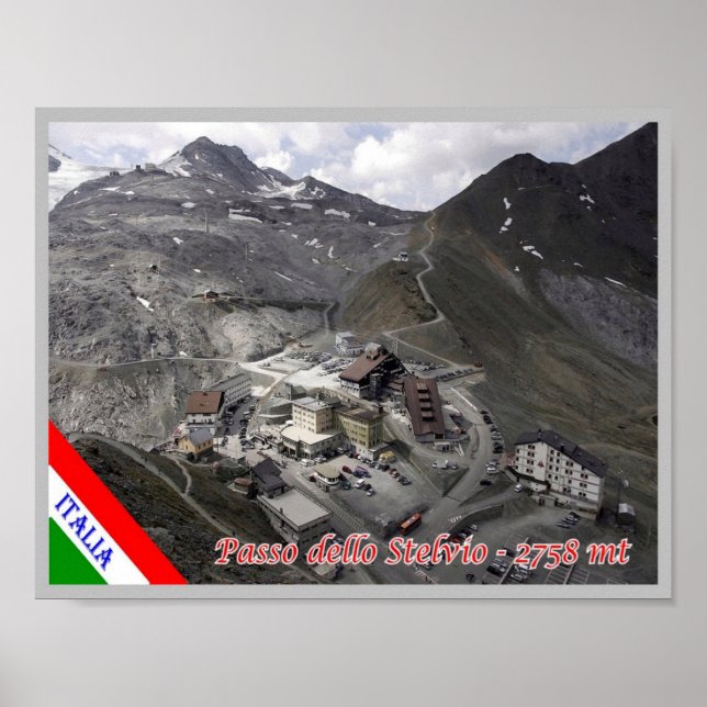 Italien - Lombardiet - Stelvio Pass - Poster (Framsidan)