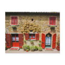 Italien, Lucignano, Red Shutters och Harvest