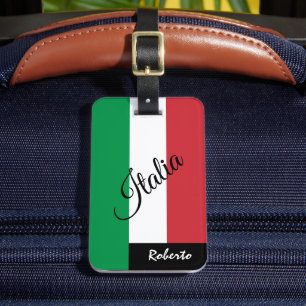 Italien Luggage Tags, Italia, Namn, italienska Fla Bagagebricka