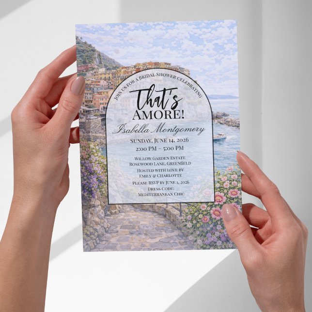 Italien Manarola Det är kärlek Bröllopsdusch Inbjudningar (Italian Manarola That’s Amore Bridal Shower Invitations
)