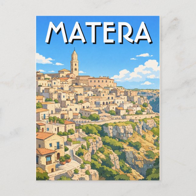 Italien Matera Resa Vykort (Framsida)