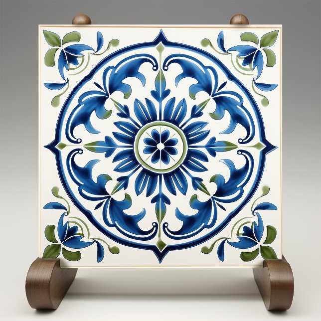 Italien Medallion Sicilian, Blommigt Kakelplatta (Skapare uppladdad)