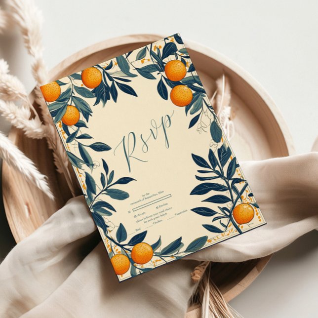 Italien Medelhavet Grekland Lemon Vibrant Bröllop OSA Kort (Skapare uppladdad)