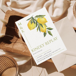 Italien Medelhavet Grekland Lemon Vibrant Bröllop OSA Kort