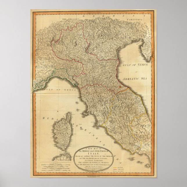 Italien mitten, övre poster (Framsidan)