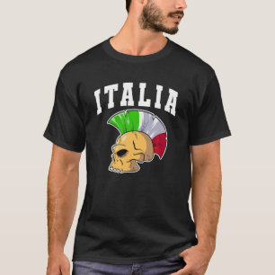 Italien Mohawk Skull Italia Sport Supporter Nazion T Shirt