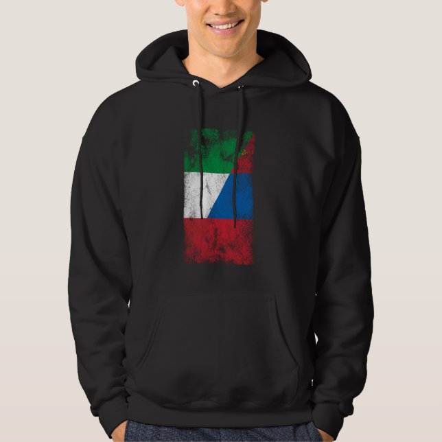 Italien Mongoliet Flaggor - italienska Mongoliska Hoodie (Framsida)