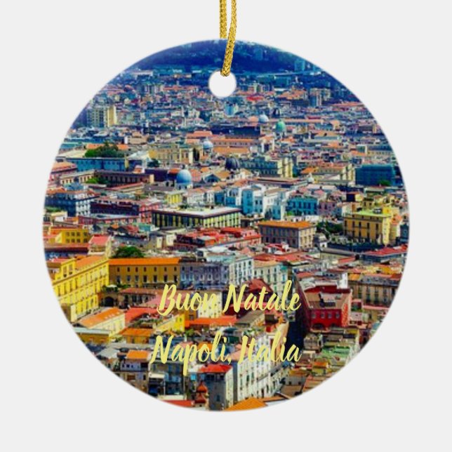Italien: Naples Scenjulprydnad Julgransprydnad Keramik (Framsidan)