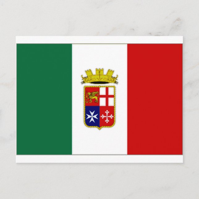 Italien Naval Ensign Vykort (Framsida)