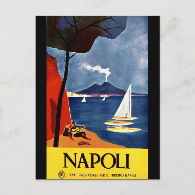 Italien Neapel vintage resor poster Vykort (Framsida)