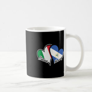 Italien Nicaragua Flagga Heart Halvitaliensk halvå Kaffemugg