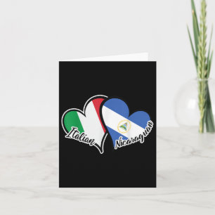 Italien Nicaragua Flagga Hjärta Halv Italiensk Hal Kort