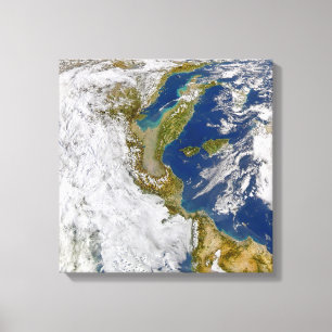 Italien och Adriatiska havet. Canvastryck