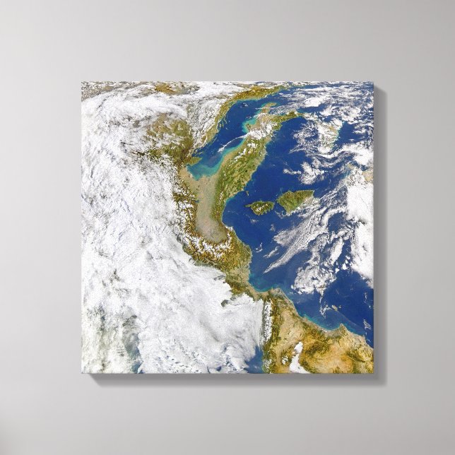 Italien och Adriatiska havet. Canvastryck (Framsida)