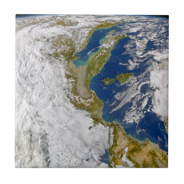 Italien och Adriatiska havet. Kakelplatta (Framsidan)