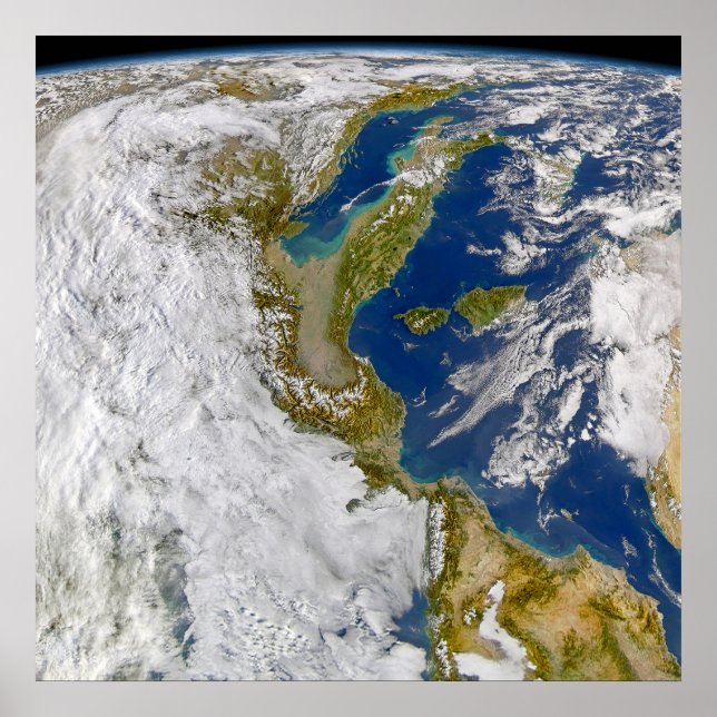 Italien och Adriatiska havet. Poster (Framsidan)