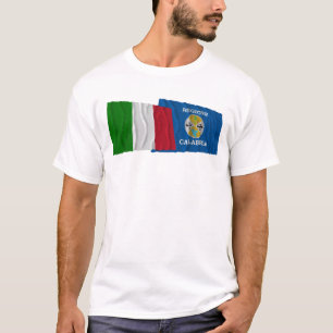 Italien och Calabria som vinkar flaggor Tröja