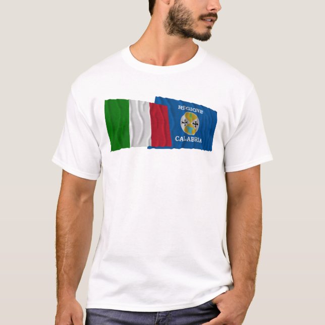 Italien och Calabria som vinkar flaggor Tröja (Framsida)