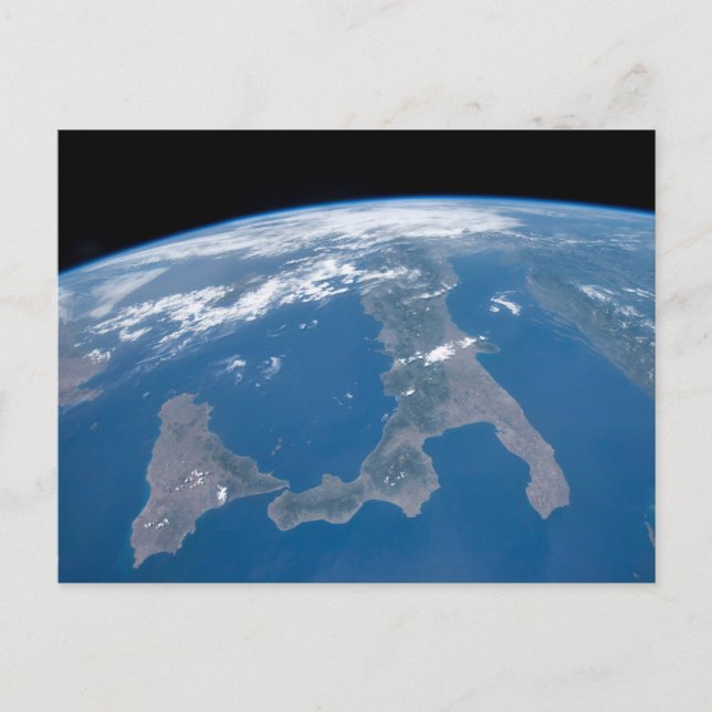 Italien och dess ö Sicilien. Vykort (Framsida)