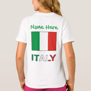 Italien och italiensk Flagga Anpassningsflicka T Shirt