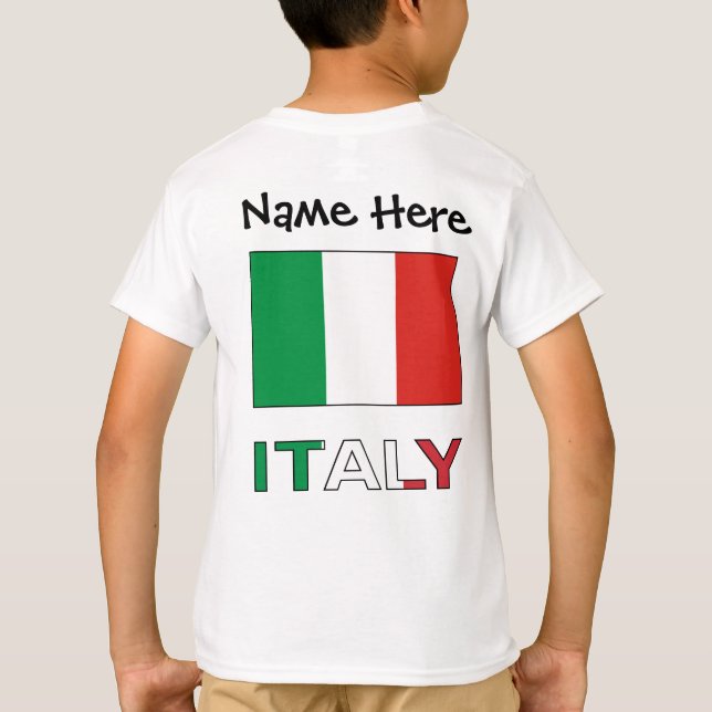 Italien och italiensk Flagga med ditt namn T Shirt (Baksida)