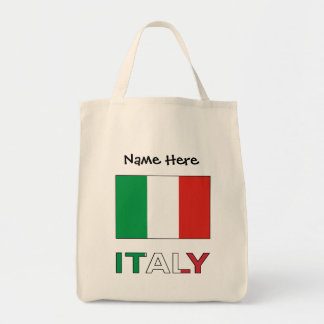 Italien och italiensk Flagga med ditt namn Tygkasse