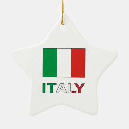 Italien och italienska Flagga Julgransprydnad Keramik