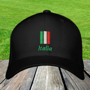 Italien och italienska Flagga mode/italienska patr Broderad Keps