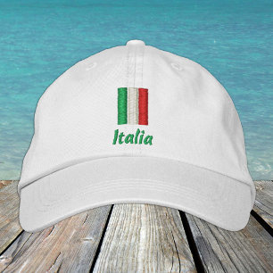 Italien och italienska Flagga mode/italienska patr Broderad Keps