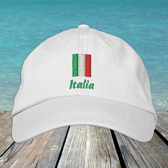 Italien och italienska Flagga mode/italienska patr Broderad Keps (Skapare uppladdad)