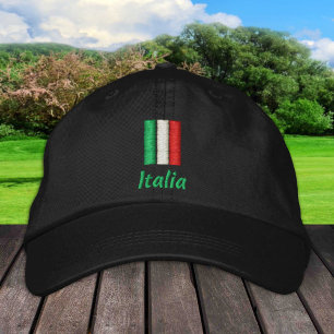 Italien och italienska Flagga mode/italienska patr Broderad Keps