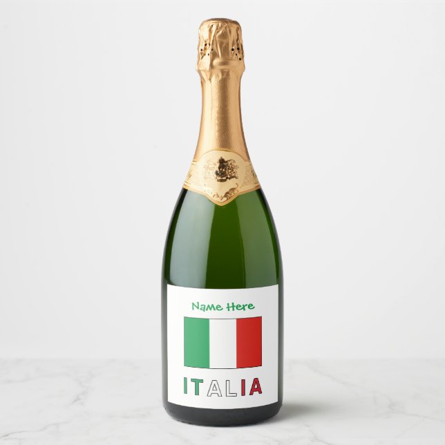 Italien och italienska flaggan Grön personaliserin (Framsida)
