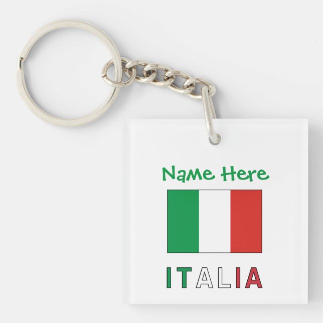 Italien och italienska flaggan Grön personaliserin (Framsidan)