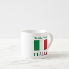Italien och italienska flaggan Grön personaliserin Espressomugg
