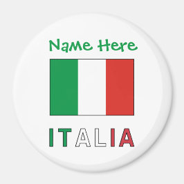 Italien och italienska flaggan Grön personaliserin Magnet