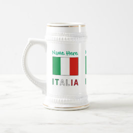 Italien och italienska flaggan Grön personaliserin Sejdel